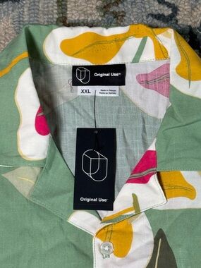 NWT Original Use Green Floral Woven Resort Shirt Mens XXL